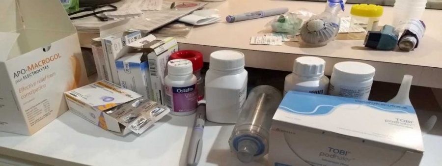 Just+a+taste+of+Charlotte+Taylor%27s+medication+and+equipment.+Photo%3A+Mikaela+Turner