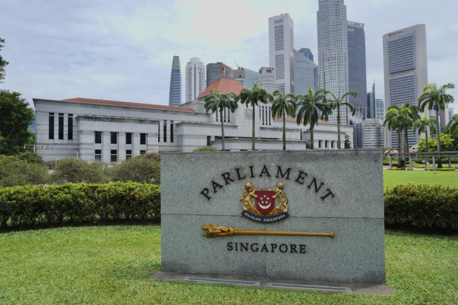 A large lawn in front of a building